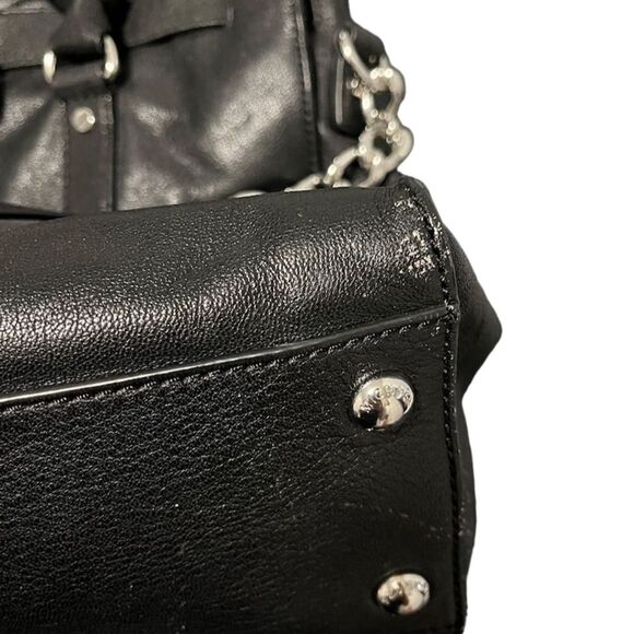 Michael Kors Hamilton Black Satchel Bag with Silver Hardware - Picture 8 of 10